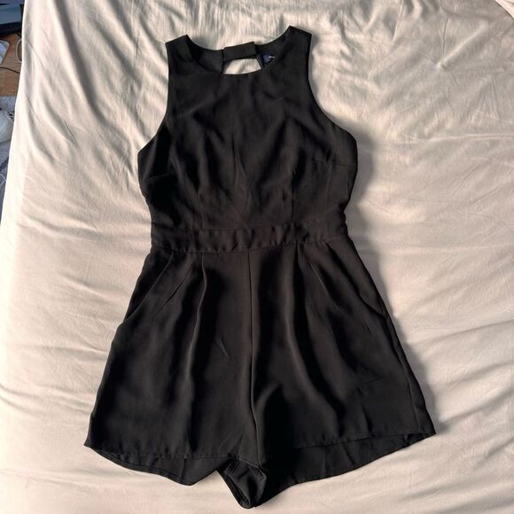 One Clothing Shorts Jumpsuit Romper, Black - Picture 1 of 11